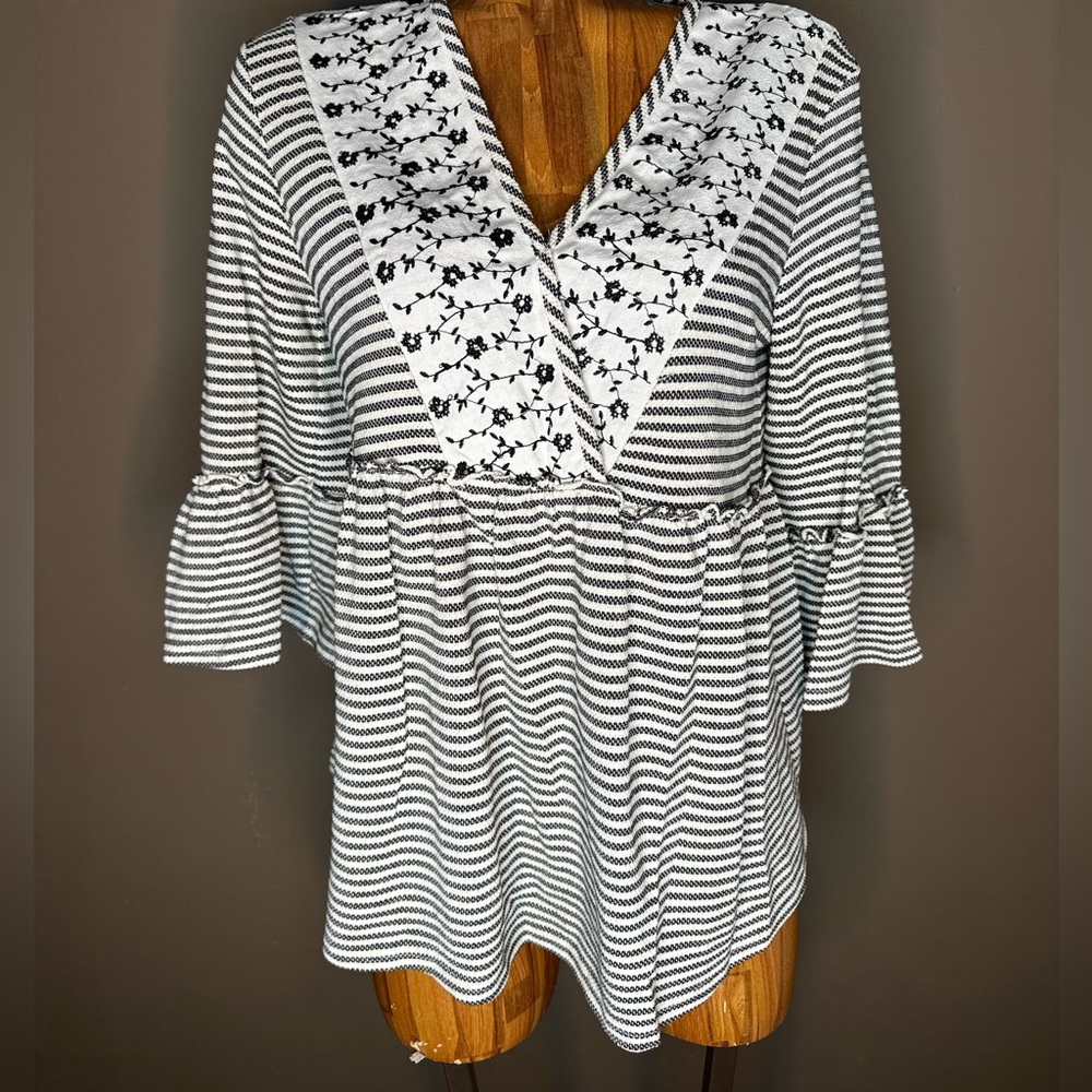 Embroidered Babydoll Top